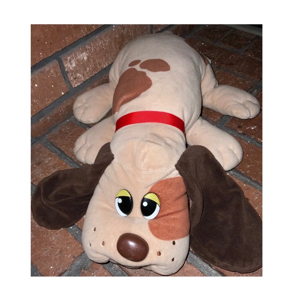 Pound Puppies Tan Brown Spotted Dog Plush 2019 Basic Fun Red Collar Retro 18